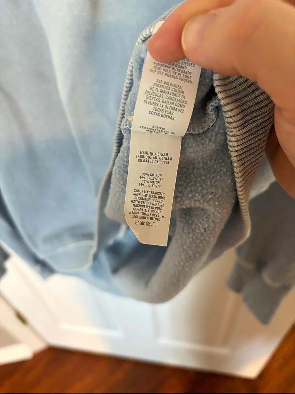 Aerie Offline Real Me Popover / Waffle Snap Up Sweatshirt Blue Large - Picture 4 of 4